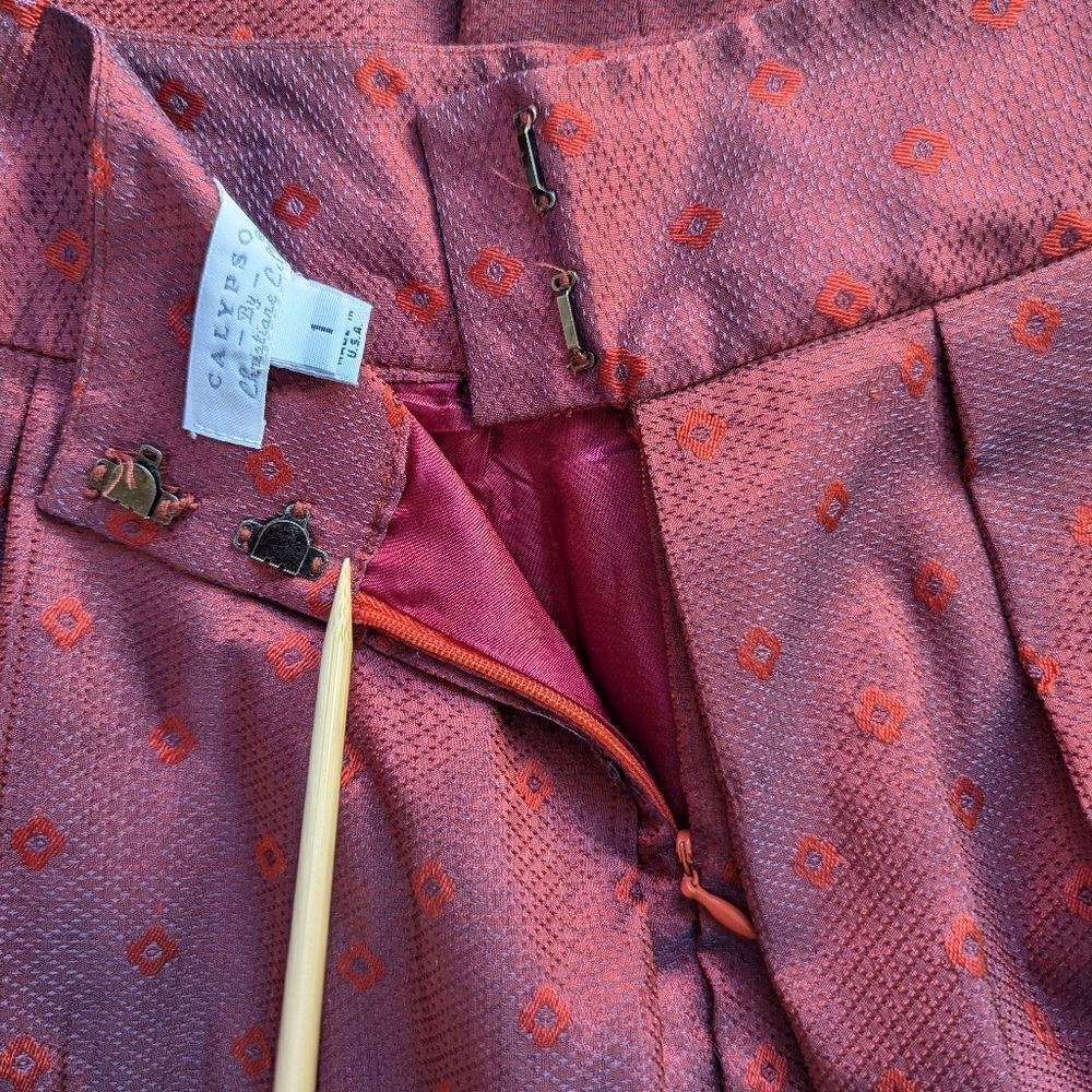 Calypso Silk Maxi Skirt 90s Glam Fairy Princess Tomato Girl Beachy Boho Chic 1 - Picture 9 of 11